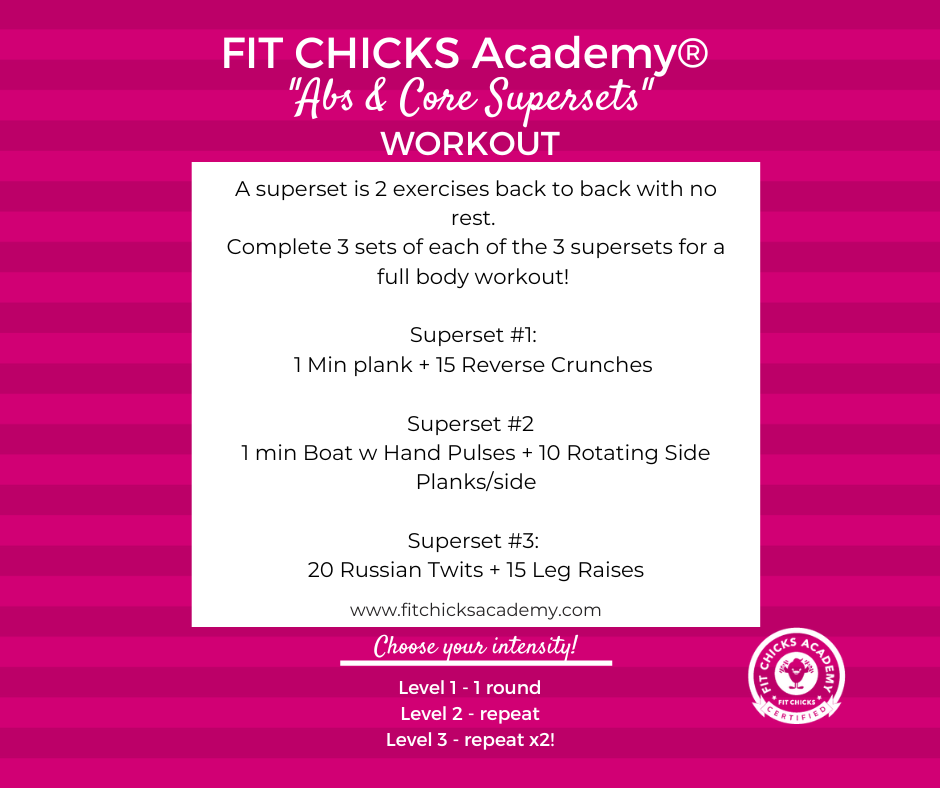 FIT CHICKS Friday Abs & Core Supersets - FIT CHICKS ACADEMY